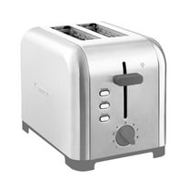 Kenmore 2 Slice 1400W Toaster with Dual Controls, 1.5 in wide Slots, Silver