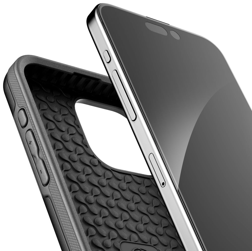 Encased Rebel Designed for iPhone 15 Pro Max Belt Clip Case, Protective Shockproof Phone Case with Holster (Black)