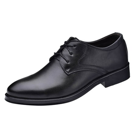 

KaLI_store Mens Shoes Men s Dress Shoes Genuine Cow Leather Oxfords Business Casual Shoes Black