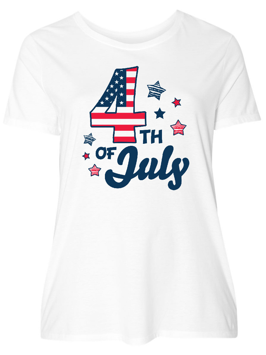 Plus Size T-Shirt Female White 3X 