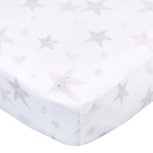 Gerber Childrenswear - Knit Crib Sheet - Celestial - Stars