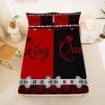 thumbnail image 5 of Erosebridal Queen And King Full Size Sheets,Vintage Damask Print Bed Sheets For Men Omen,Red Black 4 Pieces, 5 of 6
