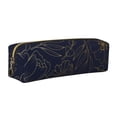thumbnail image 1 of Fotbe Copper-Gold Gloss Outline Flower Estuche para Lápices de Cuero con Estampado, Estuche con Cremallera Resistente, Organizador Compacto y Elegante para Papelería, 1 of 7