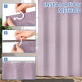 thumbnail image 5 of Dznils Waffle Shower Curtain with Hooks, Thick Weighted Fabric Bathroom Curtain, Lavender, 72" x 72", 5 of 9