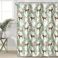 thumbnail image 6 of Farmhouse Christmas Shower Curtain Woodland Deer Pine Tree Branches Bathroom Decor Hunting Lodge Cabin Bath Curtain Rustic Winter Holiday Hooks Included 72X72IN, 6 of 6