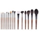 thumbnail image 5 of Juego profesional de 14 brochas para cejas de maquillaje de bambú, veganas y libres de crueldad animal, sombra de ojos, cejas, delineador de ojos, mezcla, base, mezcla, rubor, brochas Kabuki en polvo LingWen 9024736129829, 5 of 5