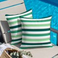 thumbnail image 2 of Throw Pillow Covers, Green Ombre Grey Striped 24x24 Pillow Covers for Couch/Sofa/Bed, Farmhouse Stripe Modern Decorative Square Linen Cushion Pillowcase for Home Decor, 2 of 9