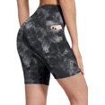 thumbnail image 1 of Pantalones cortos de motociclista de cintura alta de 8 "/5" para mujer, entrenamiento de yoga, correr, compresión, ejercicio, bolsillos laterales Fokelyi WRMH-1346-1, 1 of 1