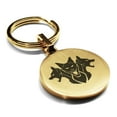 thumbnail image 1 of Stainless Steel Mythical Cerberus Head Round Medallion Keychain Circle Ring, 1 of 2