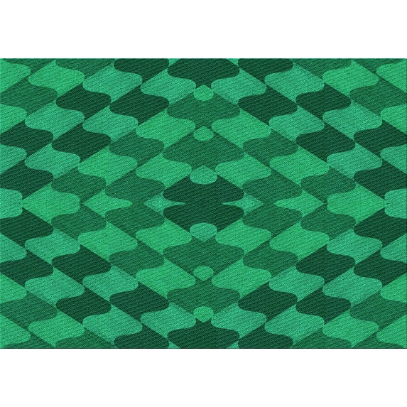Ahgly Company Indoor Rectangle Patterned SpringGreen Area Rugs, 2' x 3'