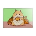 thumbnail image 1 of Hamster Eating Stash of Food Rectangle Acrylic Fridge Refrigerator Magnet, 1 of 4