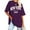 Purple, variant on Women's Sweatshirt Summer Half Sleeved Long Shirt Vintage New York Letter Print Casual Fashion T Shirt Turtle Tees Womens T Shirts Women Tees And Tops Plain Tees for Women Valentines Day Shirts for