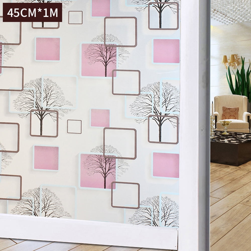 Heflashor Window Privacy Film Stained Glass Opaque NonAdhesive Window