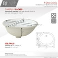 thumbnail image 2 of Stylish Undermount 19.5"W x 16"D White Porcelain Oval Bathroom Sink P-206, 2 of 11
