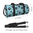 thumbnail image 4 of Xecao Cute Dog Footprints print Round Travel Duffel Bag is a foldable gym bag with an inner pocket, perfect for travel sports, 4 of 8