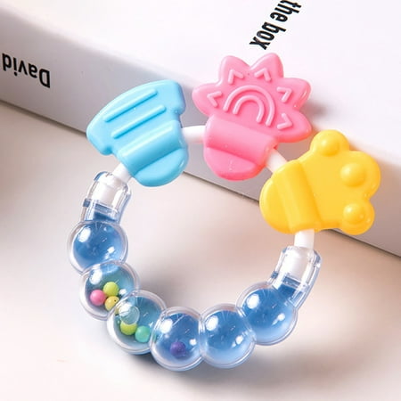 Baby Cartoon Rattle Teether Educational Mobiles Toys Teeth Biting Baby Rattle Toy Silicone