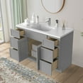 thumbnail image 5 of 48 in. W x 21 in. D x 32.5 in. H Freestanding Bathroom Vanity Cabinet without Top in Gray, 5 of 5
