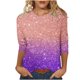 thumbnail image 2 of Fiudx Ofertas y Liquidaciones Moda Mujer Impresión Cuello Redondo Manga 3/4 Camiseta Pulóver Cuello Redondo Blusa Superior, 2 of 5