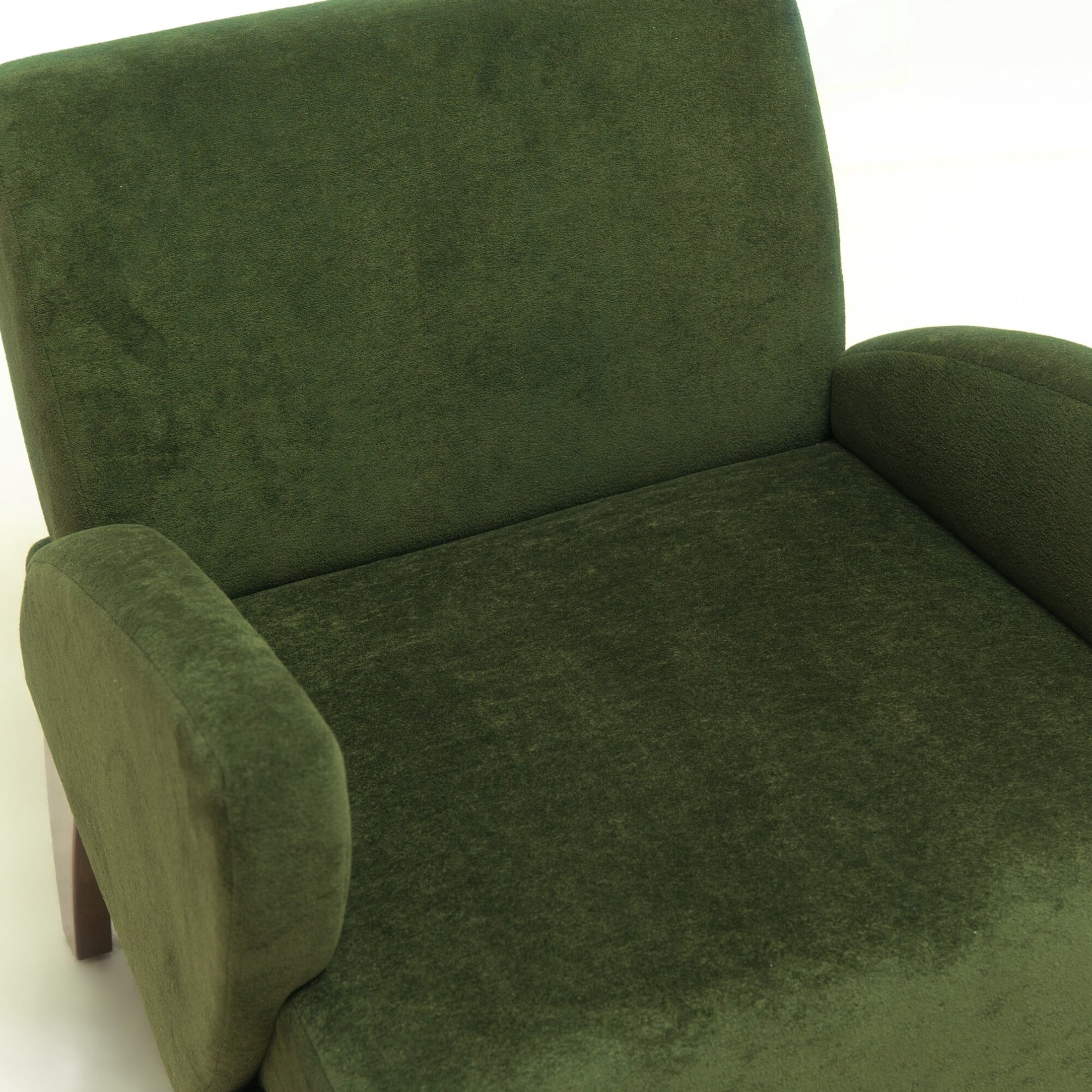 Noble House Jordon 28" Velvet Upholstered Accent Lounge Chair with Birch Legs, for Living Room, Dark Green