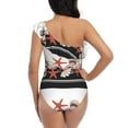 thumbnail image 5 of Easygdp Starfishes Shells Women's One Shoulder Ruffle Monokini Bathing Suits with Removable Chest Pad, Quick Drying - Medium, 5 of 8