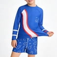 thumbnail image 1 of Odeerbi 1-10 Años Niños 3 Piezas de Manga Larga Rash Guard Set Upf 50 + Rápido Seco Surf Traje de Baño Con Pantalones Cortos Gorra de Baño, 1 of 9