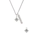 thumbnail image 2 of Delight Jewelry Silvertone 2-D ''Baby on Board'' Sign with Foot Print Silvertone Guardian Angel Bar Charm Necklace, 23", 2 of 4