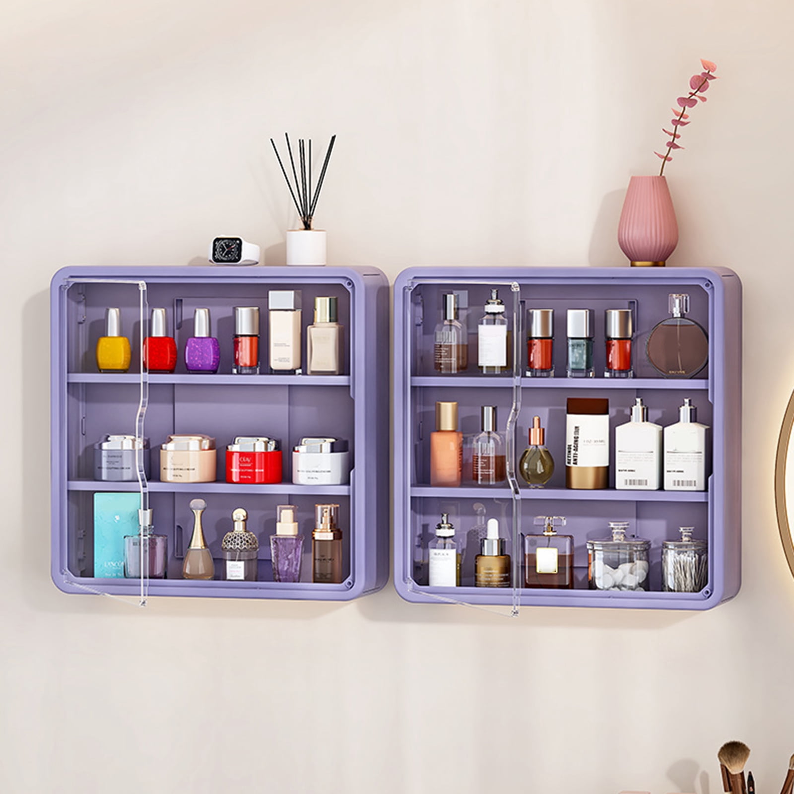 Easy Install Wall Mounted Organiser Multi Layer Shelf For Bathroom Bedroom Space Saving Storage Rack for Cosmetics