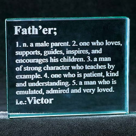 Personalized Father Definition Glass Block