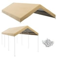 thumbnail image 2 of Outsunny 19.7' x 9.7' Carport Top for 84C-207WT or 84C-386V00WT, Beige, 2 of 9