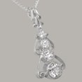 thumbnail image 3 of LBG 18k White Gold Synthetic Cubic Zirconia Womens Bohemian Pendant & Chain - Chain length 18, 3 of 5