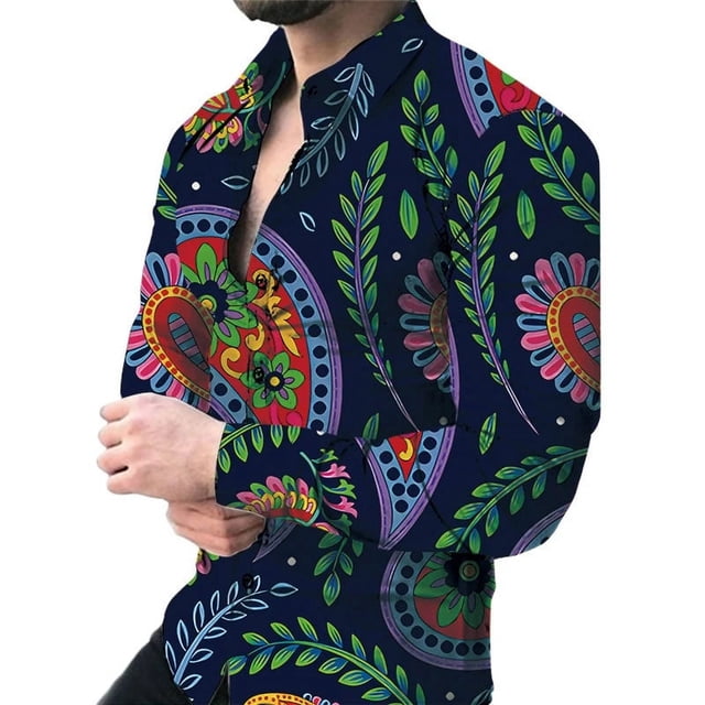 Camisas de manga larga con estampados de cachemira de la antigua Babilonia con estampado 3D, camisetas de oficina con gráficos de tótem espiritual hinduismo para hombres, blusas