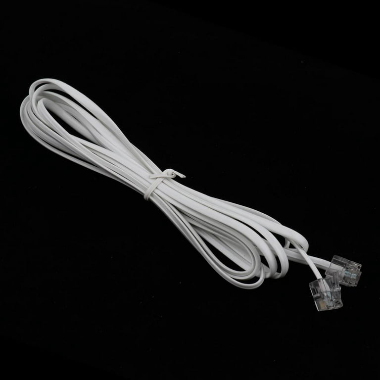 Cord RJ11 6P2C DSL to Wall 2-Core RJ11 Telephone Cable, Durable 2.4m Metal  and PP Extension Cord for Connecting Phones