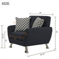 thumbnail image 5 of Aukfa 3 Piece Sofa Set - 34" Wide Upholstered Couch Deep Seat Armchair, Linen, Gray, 5 of 8