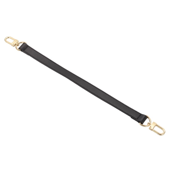 Uxcell 15 Inch Genuine Leather Purse Strap, 0.71 Inch Wide Short Shoulder Bag Strap Replacement Purse Straps Replacement for Women DIY Handbag Underarm Shoulder Bags, Black