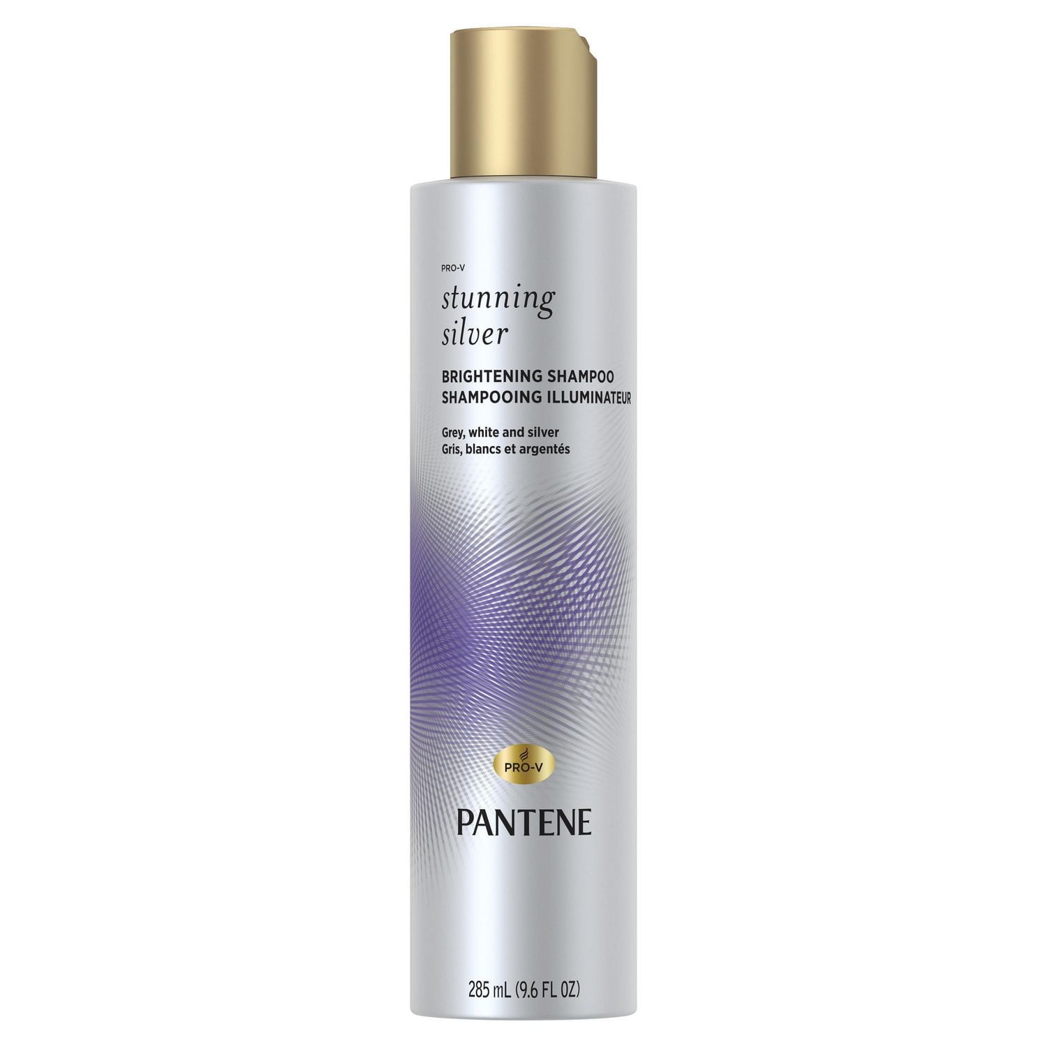 Pantene Stunning Silver Brightening Purple Shampoo for Dyed Gray and Silver Hair, Paraben Free
