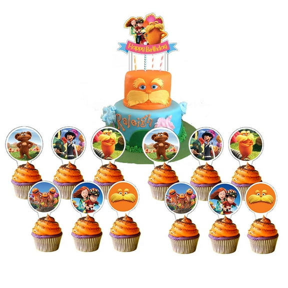 Cake Topper CupcakeS Set Birthday Party Supplies Decoration Decor Kit