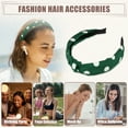 thumbnail image 7 of Unique Bargains Polka Dot Headband, Knotted Headband for Women Top Knot Elastic Hairband Non-Slip Wide Hair Hoop Green, 7 of 7