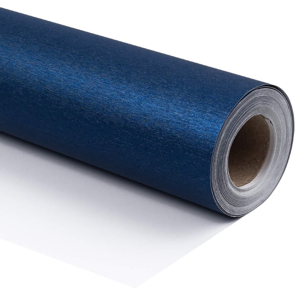 Navy Blue Wrapping Paper Roll - 17 Inch x 16.5 Feet - Navy Blue with Metallic Shine for Birthday, Holiday, Wedding, Baby Shower