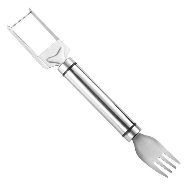 Clearance!Herramienta de corte de sandía de acero inoxidable Tenedor de sandía multifuncional Cortar divisor de melón Corte creativo Herramienta de corte de melón Tenedor de fruta
