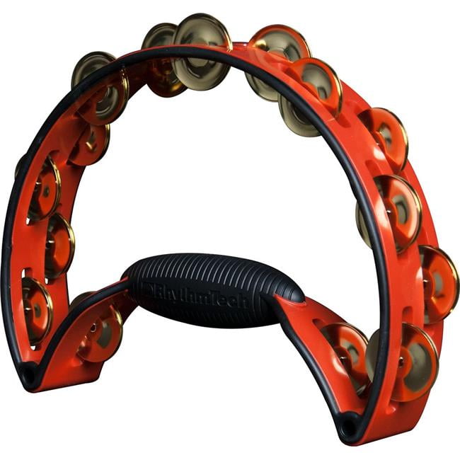 Rhythm Tech RTPRO31 Pro Tambourine Red/Black Brass Jingles