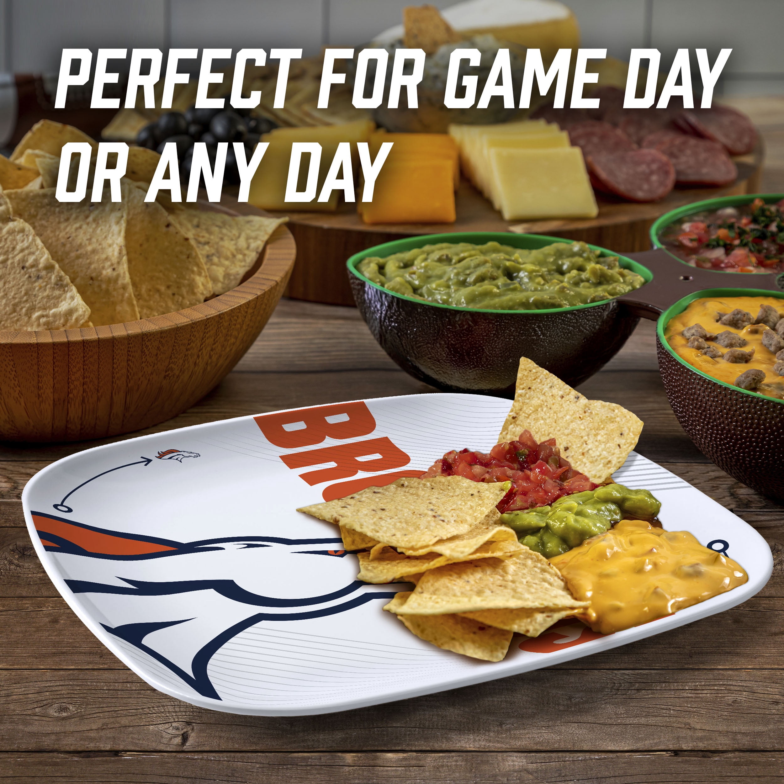 YouTheFan NFL Denver Broncos Large Party Plate