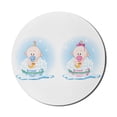 thumbnail image 1 of Gender Reveal Mouse Pad for Computers, Girl and Boy Babies in Bath with Bubbles Duck Toddler Picture Print, Round Non-Slip Thick Rubber Modern Gaming Mousepad, 8" Round, Multicolor, by Ambesonne, 1 of 2