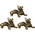 thumbnail image 1 of 3pcs Animal Keychain Pendant Hanging Vintage Animal Craft Key Chain Brass Ornament, 1 of 8