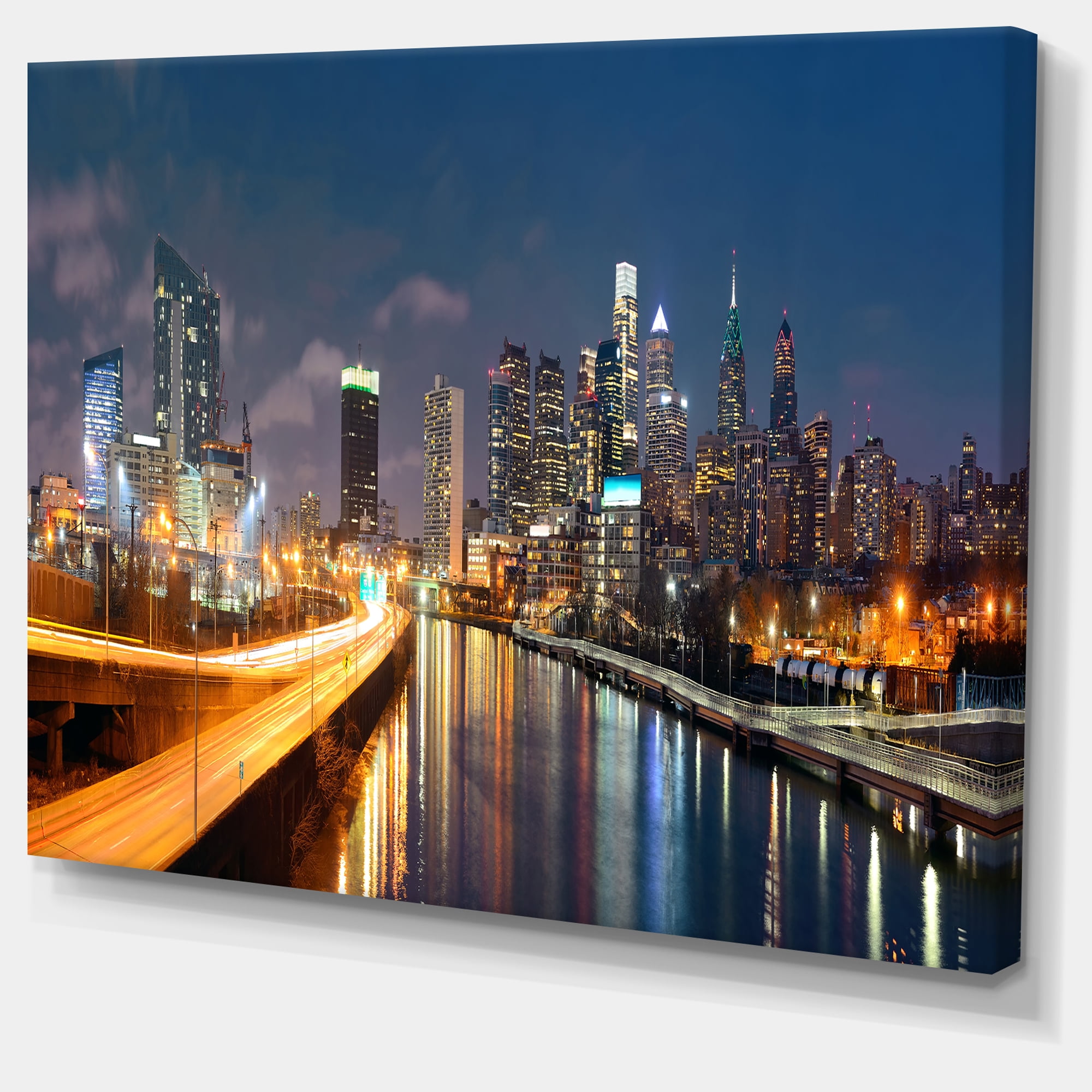 Designart Louisville Skyline Cityscape Framed Canvas Artwork Print - Bed  Bath & Beyond - 18951840