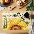 thumbnail image 2 of Sunflowers Placemats Set of 6, Yellow Plaid Sunshine Vintage Country Bee Placemats for Dining Table, Place Mats for Kitchen Tabletop, Waterproof Wipeable Dining Table Mats Set, 2 of 9