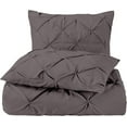 thumbnail image 1 of Luxury Pinch Duvet Cover with Zipper Closure 5 Piece Set – Soft Pleated Pinch Comforter Covers – 100% Egyptian Cotton & 400 TC Quilt Cover & Pillowcases - Dark Gray Solid, Standard Size., 1 of 6