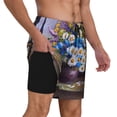 thumbnail image 2 of Kdxio Still Life Flowers Print Men'S Swim Trunks With Compression Liner 7 Inch Inseam Quick Dry Swim Shorts, 2 of 7