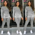 thumbnail image 4 of CILENON Womens Lounge Sets 2 Piece Outfits European And American Women's Gradual Long Sleeved Trousers Casual Sports Two Sets Womens Casual Outfits Clothing Set for Women Athletic Wear Women(Gray,S), 4 of 6