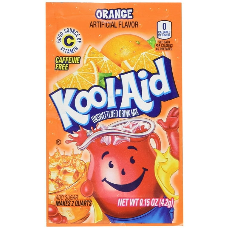 Kool-Aid, Soft Drink Mix, 0.15OZ. (48 Pack), Unsweetened Orange