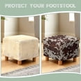 thumbnail image 5 of Jiueut Cow Print Ottoman Cover, Soft Foot Rest Slipcover Waterproof Square Slipcover for Footstool with Elastic Buttom for Living Room, 5 of 6